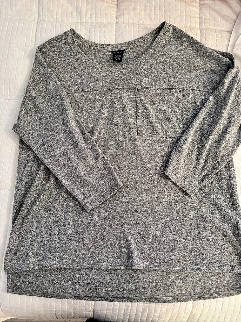 Calvin Klein Jeans Gray Long Sleeve Top Size XXL Like New